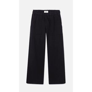 Mate The Label Organic Fleece Wide Leg Pant Black XLarge MSRP $138